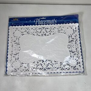Vintage Royal Lace White Placemats 20 Pack‎ Elegant Table Setting 9.75x14.5